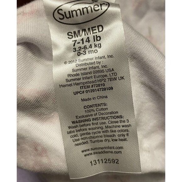 Summer Infant SwaddleMe INFANT SWADDLERS Baby Girl Sz Small/Medium Sleepsack‎ - Picture 4 of 6
